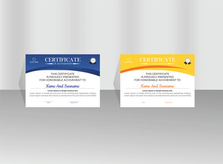 Free vector vintage achievement certificate, professional design in blue certificate template with elegant elements