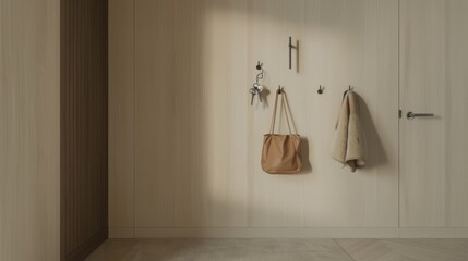 Clean and Stylish Entrance Hall Design with Key Rack and Coat Hook