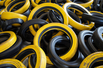 Obraz premium a pile of rubber tires