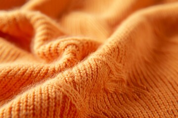 Closeup of cashmere sweater in light orange