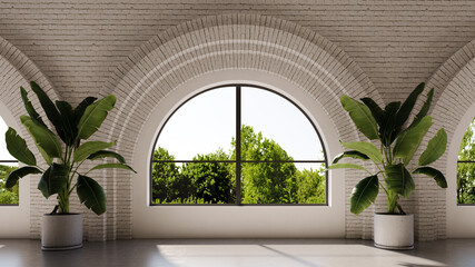 Large luxury modern bright interiors Living room mockup illustration 3D rendering image - 761844556