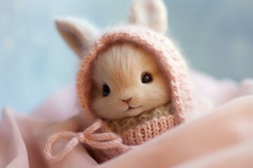 Lightweight Newborn baby toy bunny. Child infant. Generate Ai - Powered by Adobe
