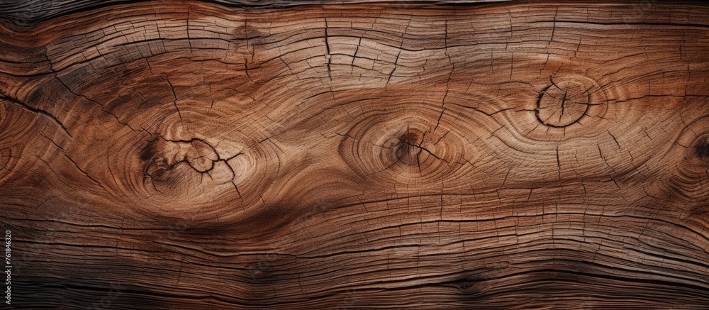 Sticker a detailed closeup of a hardwood plank with knots and cracks, showcasing the natural art formation o