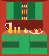 Kitchen Furniture. Interior
Vector illustration, color full, no gradient, no mesh