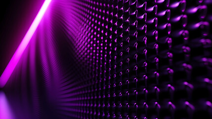 blurred view of abstract bulb lights in purple color. close up of violet led light in dots pattern...