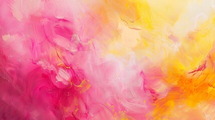 Fototapeta na wymiar Abstract pink and yellow acrylic painting