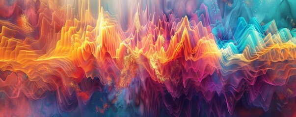 Abstract colorful wave patterns - obrazy, fototapety, plakaty