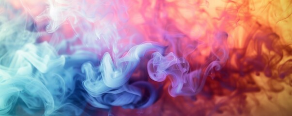 Fototapeta premium Abstract colorful smoke swirls on bright background