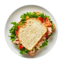Fototapeten Delicious Tuna Salad Sandwich Isolated on a Transparent Background © JJAVA