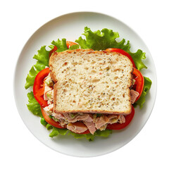 Delicious Tuna Salad Sandwich Isolated on a Transparent Background