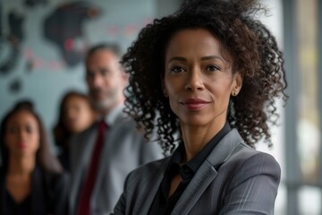 Fototapeta premium business businesswoman office mature middle aged group woman portrait corporate manager black businessperson teamwork team partner
