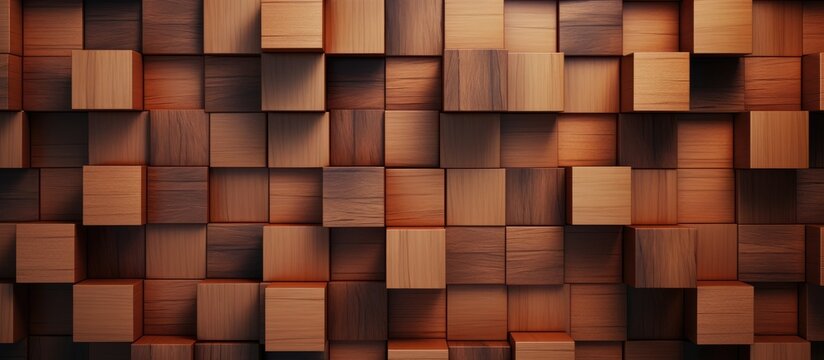 Wooden Background with Cubic Shape