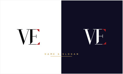 VE, EV, V, E, Abstract Letters Logo Monogram