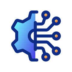 Editable configuration, setting, tech vector icon. AI technology, artificial intelligence, computer. Part of a big icon set family. Perfect for web and app interfaces, presentations, infographics, etc