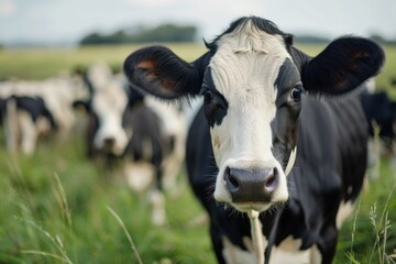 Shot of a herd of cows on a farm