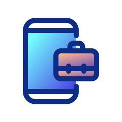 Editable job search app, briefcase, phone, online portfolio vector icon. Business, work, office. Part of a big icon set family. Perfect for web and app interfaces, presentations, infographics, etc