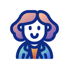 Editable business woman avatar vector icon. User, profile, identity, persona. Part of a big icon set family. Perfect for web and app interfaces, presentations, infographics, etc