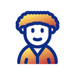 Editable person with afro hairstyle avatar vector icon. User, profile, identity, persona. Part of a big icon set family. Perfect for web and app interfaces, presentations, infographics, etc