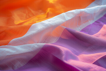 Lesbian pride flag, orange, white and magenta coloured wallpaper for lgbtq+ sexuality and freedom