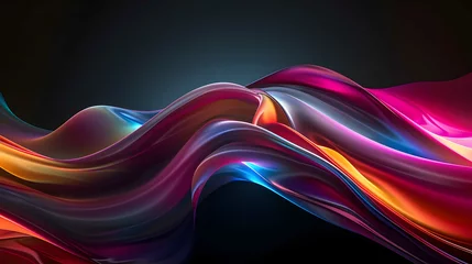 Schilderijen op glas abstract background with glowing fractal lines © marian