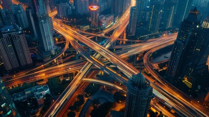 Fototapeta na wymiar Shanghai's skyline, bustling traffic, and urban landscape envision a future of business innovation