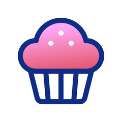 Editable cupcake, muffin vector icon. Food, restaurant. Part of a big icon set family. Perfect for web and app interfaces, presentations, infographics, etc