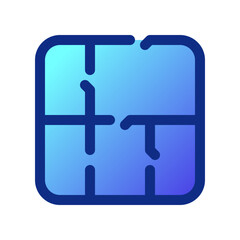 Editable house floorplan vector icon. Property, real estate, construction, mortgage, interiors. Part of a big icon set family. Perfect for web and app interfaces, presentations, infographics, etc