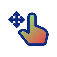 Editable one finger move vector icon. Part of a big icon set family. Perfect for web and app interfaces, presentations, infographics, etc