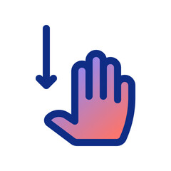 Editable four fingers swipe down vector icon. Part of a big icon set family. Perfect for web and app interfaces, presentations, infographics, etc