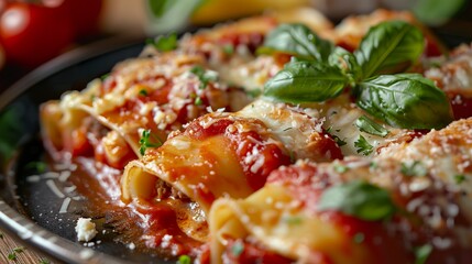 Delicious cannelloni pasta filled with freshly prepared meat and tomato sauce. Cannelloni pasta with irresistible melted cheese.