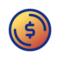 Editable dollar coin vector icon. Part of a big icon set family.  Finance, business, investment, accounting. Perfect for web and app interfaces, presentations, infographics, etc