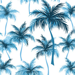 Fototapeta na wymiar Palm trees pattern flat vector illustration isloate