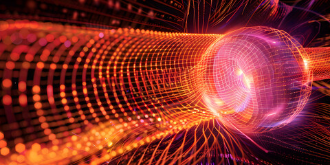 Future Technology Concept in Yellow, orange , and pink , Yellow, orange, and pink Cyber Circuit Background ,Future Tech Concept in Yellow, orange and pink