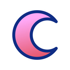 Editable vector crescent moon icon. Part of a big icon set family. Perfect for web and app interfaces, presentations, infographics, etc