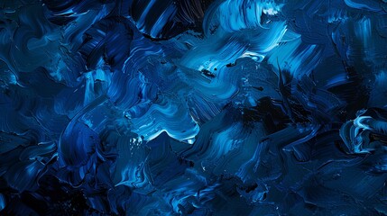Naklejka premium abstract texture bright blue color blending with pich black background. generative AI