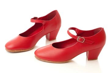 Black flamenco shoes isolated on white background.