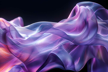 Abstract Purple and Blue Waves Design with Mixed Realistic and Fantastical Elements