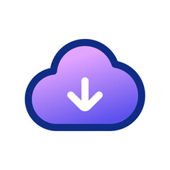 Editable vector cloud download icon. Part of a big icon set family. Perfect for web and app interfaces, presentations, infographics, etc