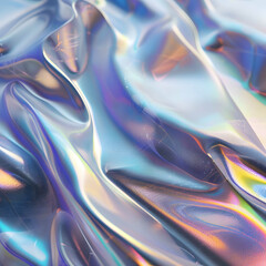 Futuristic holographic gradient in iridescent shades of lavender, aqua, and silver with a grainy...