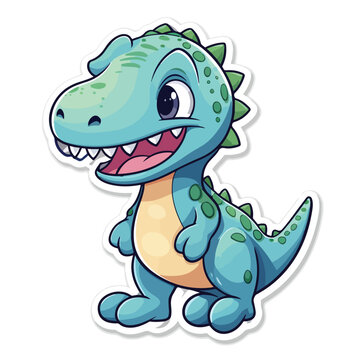 Naklejki Playful dinosaur sticker illustration ideal for kid