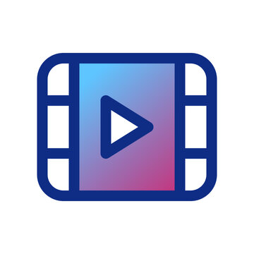 Editable vector video movie clip icon. Black, transparent white background. Part of a big icon set family. Perfect for web and app interfaces, presentations, infographics, etc