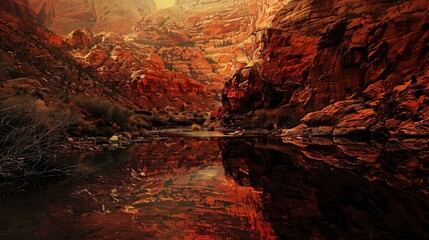 red rock valley concept nature background