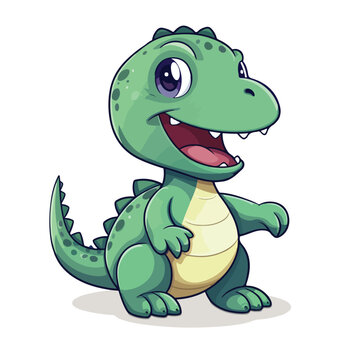 Playful dinosaur sticker illustration ideal for kid