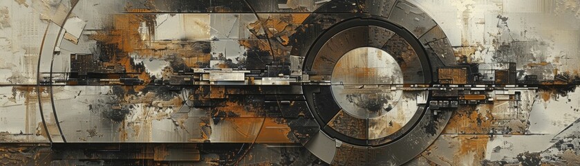 Circular Industrial Landscapes. Abstract Earthy Tones of Sustainable Processes