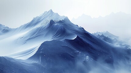 Data Drifts across snowy abstract landscapes, accumulating information in a serene, captivating manner.