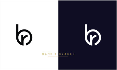 RB, BR, R, B, Abstract Letters Logo Monogram - obrazy, fototapety, plakaty