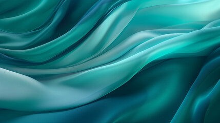 Obraz premium Abstract Teal Fabric Waves