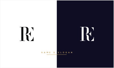 RE, ER, R, E, Abstract Letters Logo Monogram