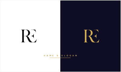 RE, ER, R, E, Abstract Letters Logo Monogram