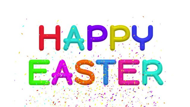 happy easter animated easter day background sayings even april easter eggs alpha looping text lettering